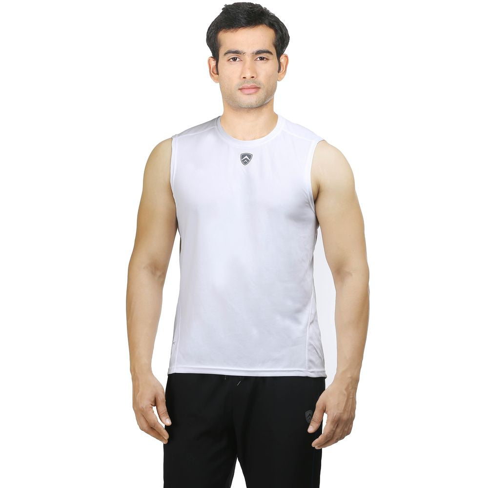 ARMR Mens White SPORT SLEEVELESS TEE