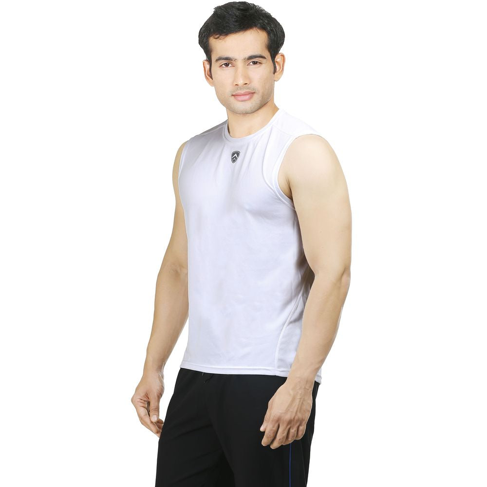 ARMR Mens White SPORT SLEEVELESS TEE