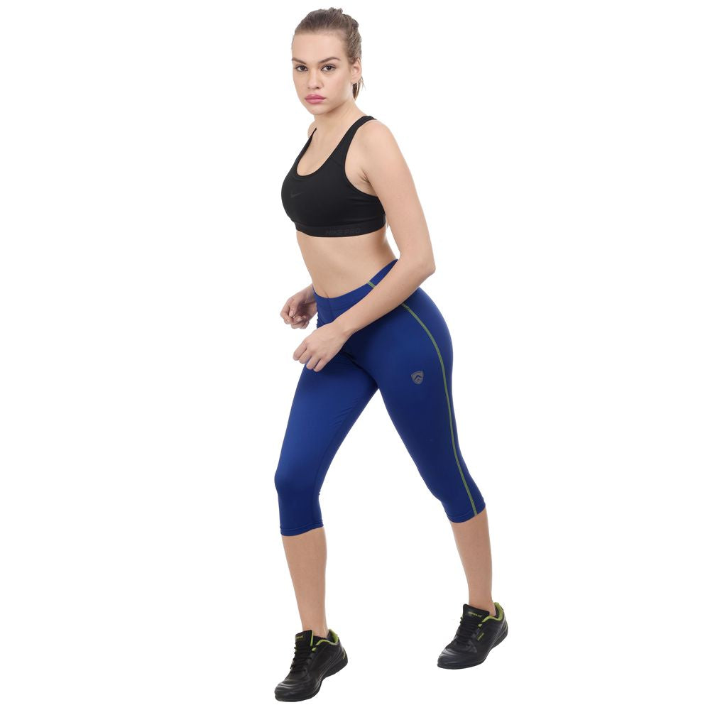 ARMR Women Turq.Blue/Neon Green SPORT 3/4th Capris