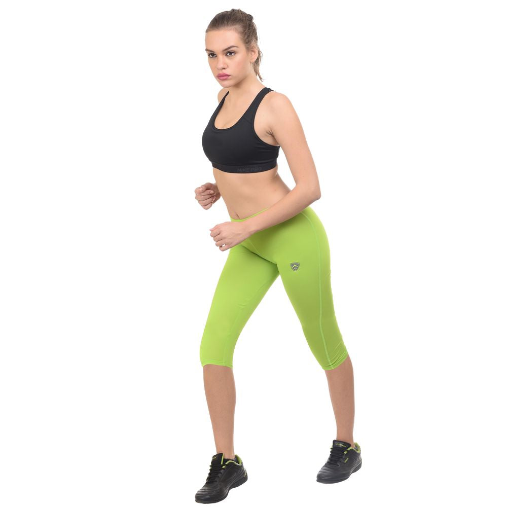 ARMR Women NEON GREEN SKYN 3/4th Capris