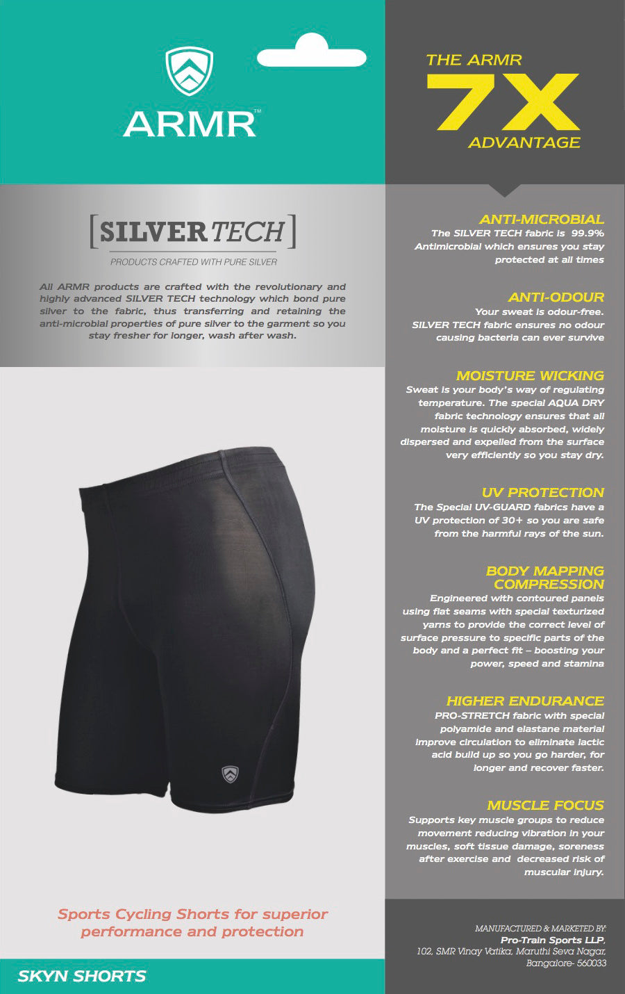 ARMR Junior Unisex ROYAL BLUE SKYN Cycling Shorts