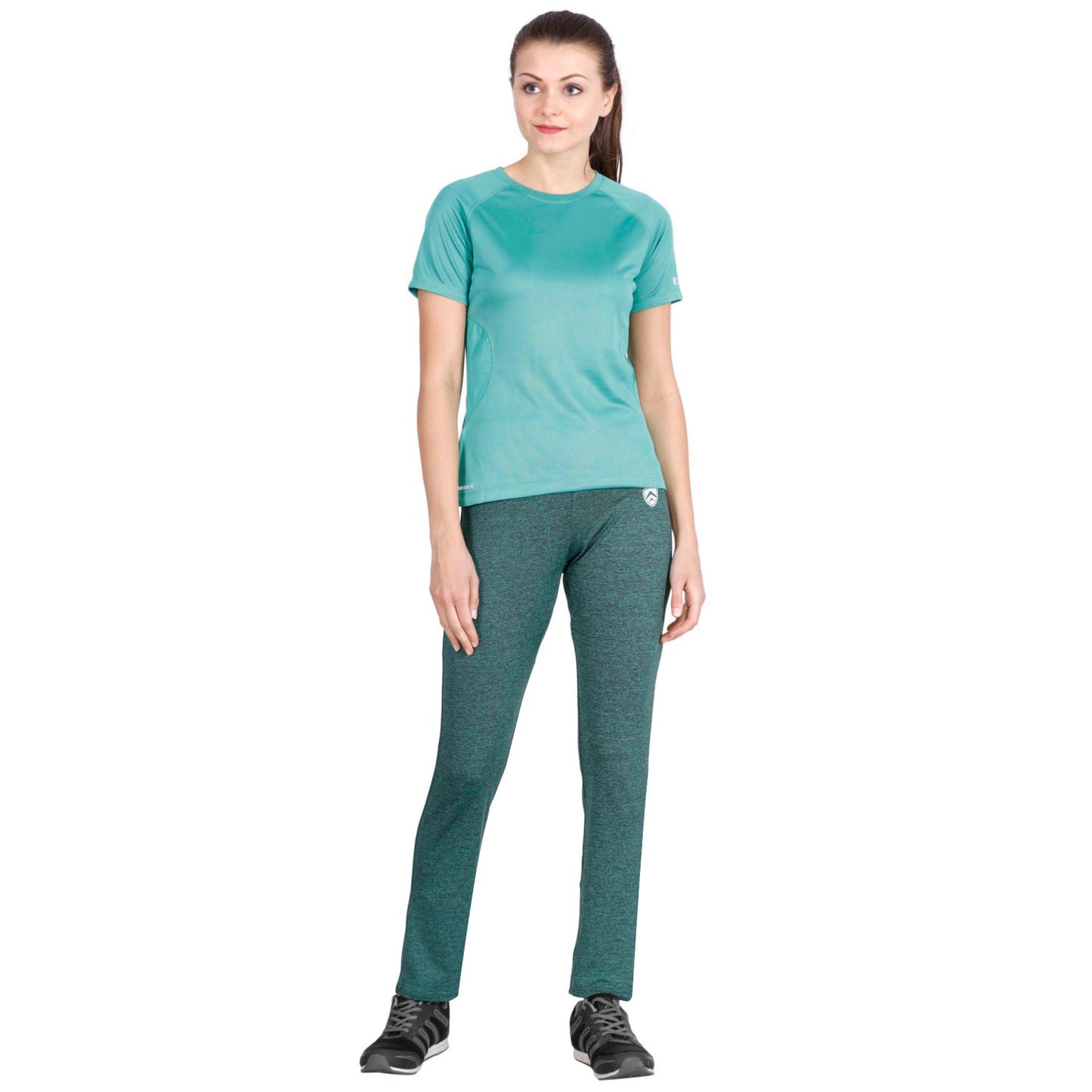 ARMR Women Green Melange SPORT YOGA PANTS