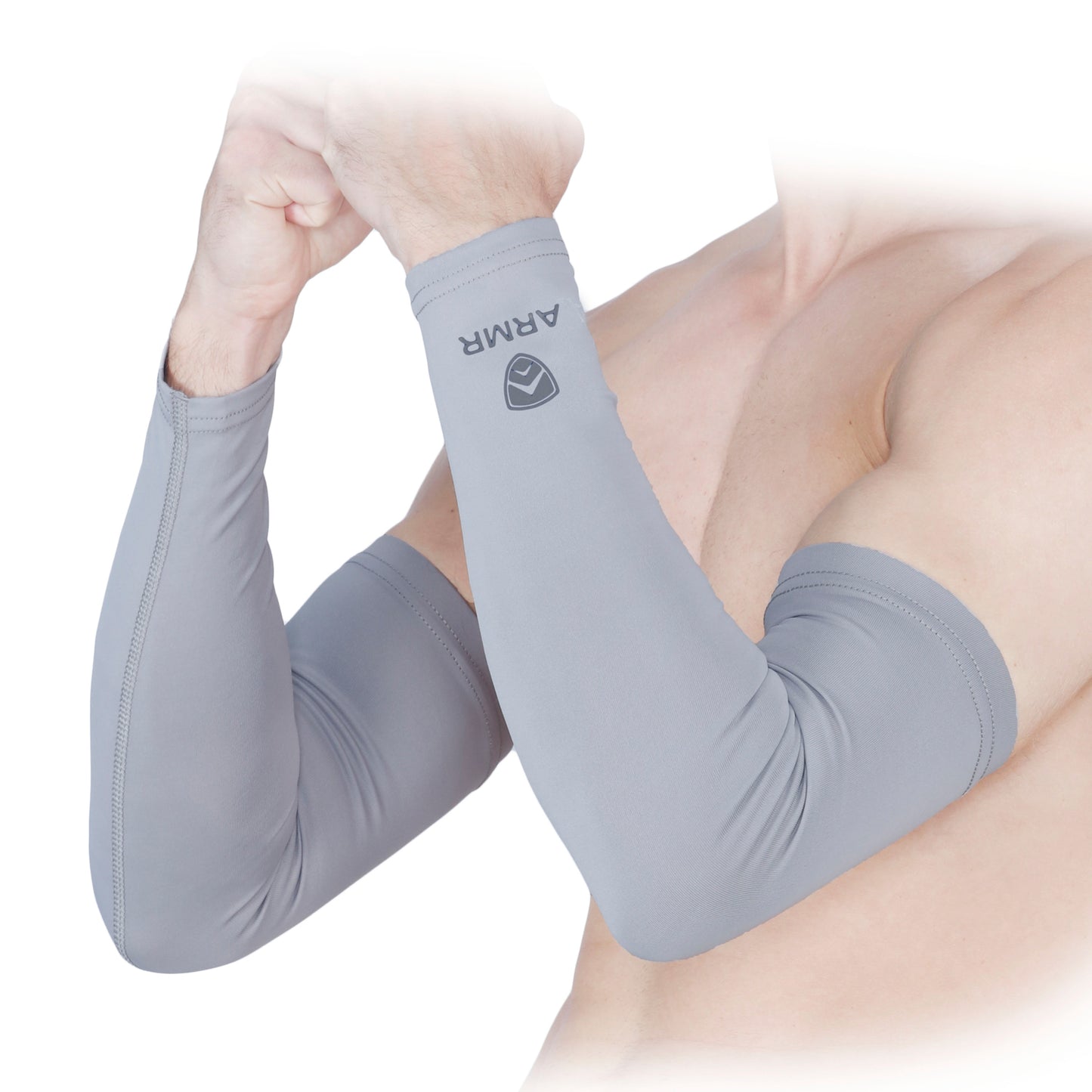 ARMR Unisex Pair of 2 GREY SKYN Arm Sleeves