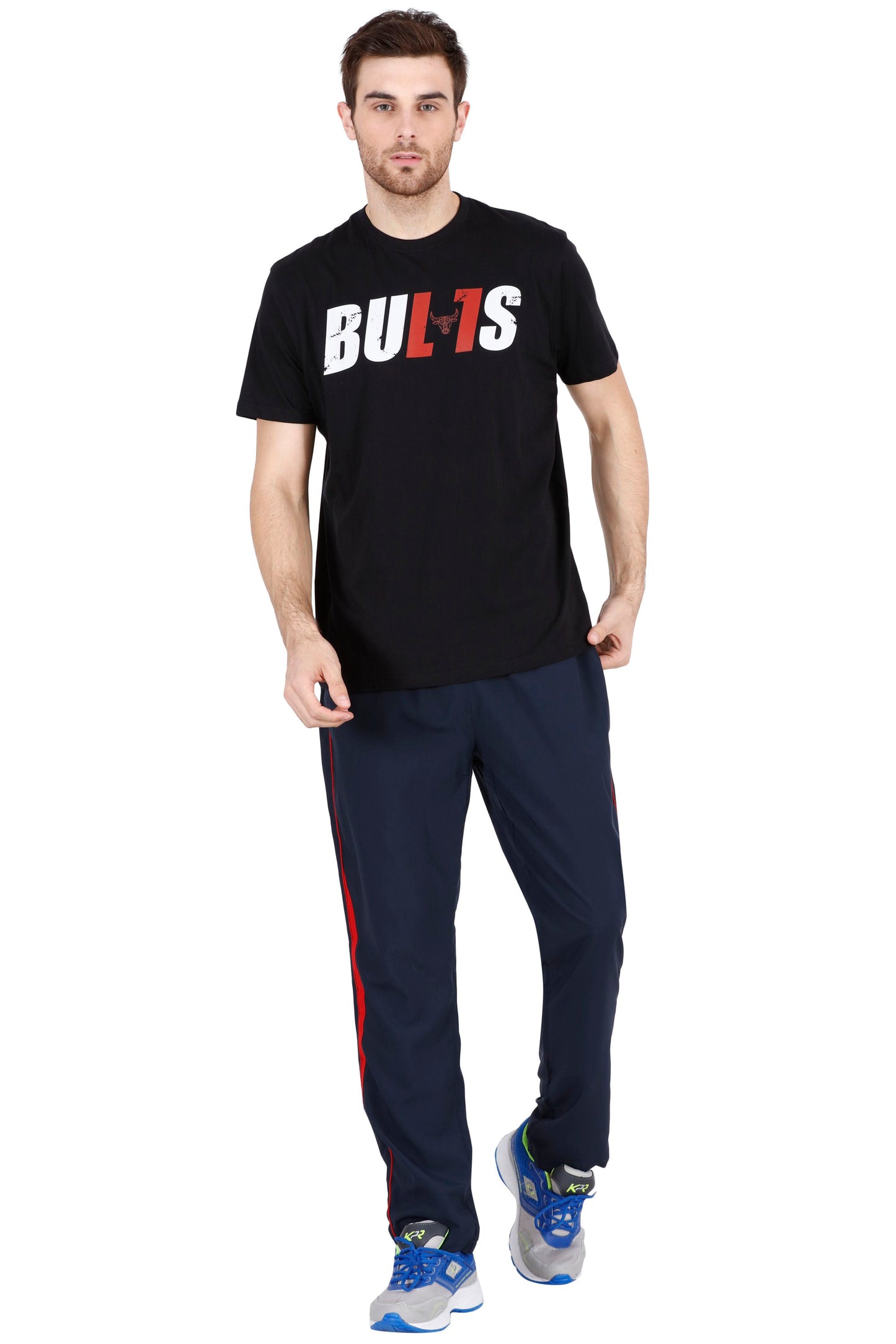 BENGALURU BULLS BLACK BULLS—TEXT TEE PREMIUM FAN KIT