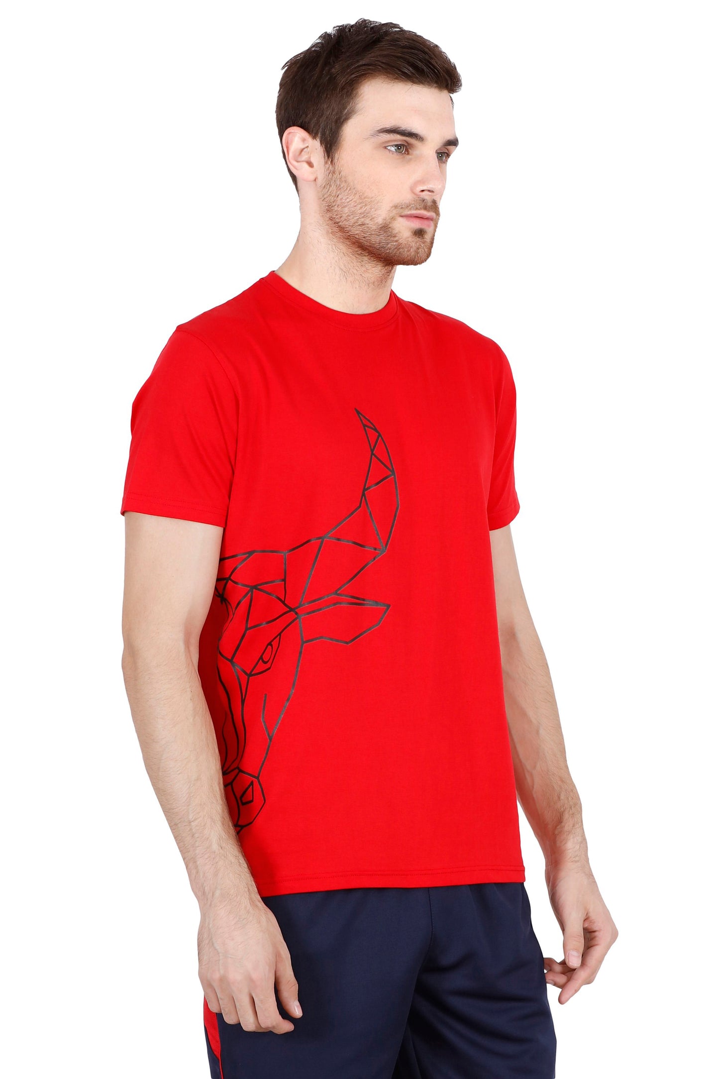 BENGALURU BULLS RED PREMIUM HALF-FACE BULL TEE 