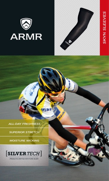 ARMR Unisex Pair of 2 BLACK SKYN Arm Sleeves