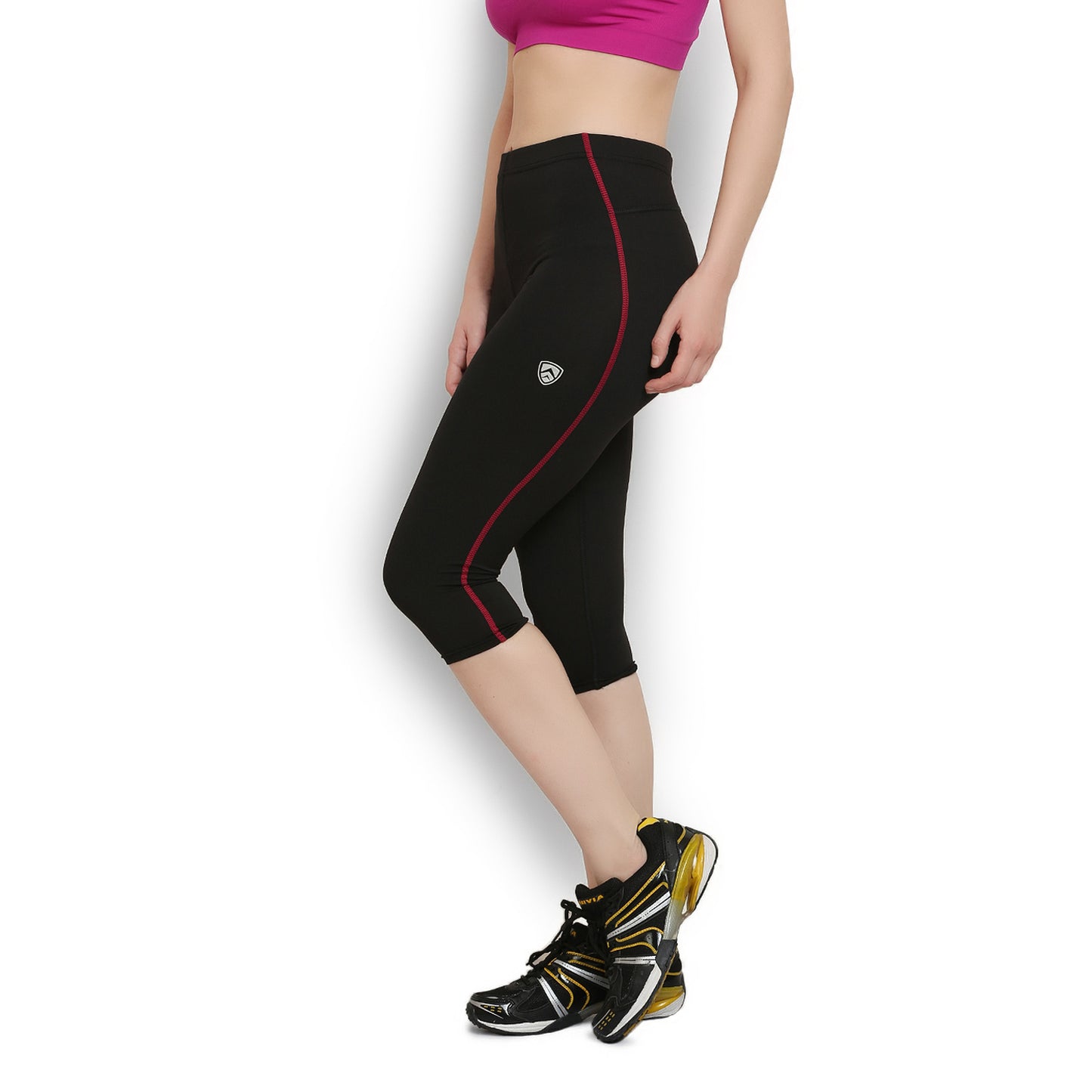 ARMR Women Black/Coral SPORT 3/4th Capris