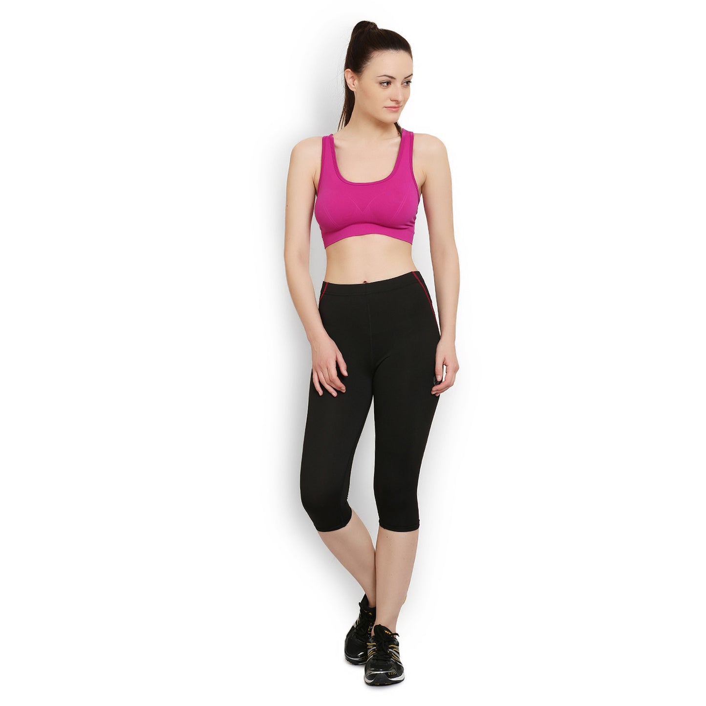 ARMR Women Black/Coral SPORT 3/4th Capris