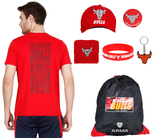 BENGALURU BULLS RED TEAM-NAMES TEE PREMIUM FAN KIT