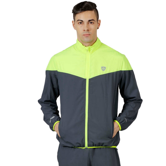 ARMR Mens Graphite/Neon Green SPORT TRAINING JACKET - V-Front