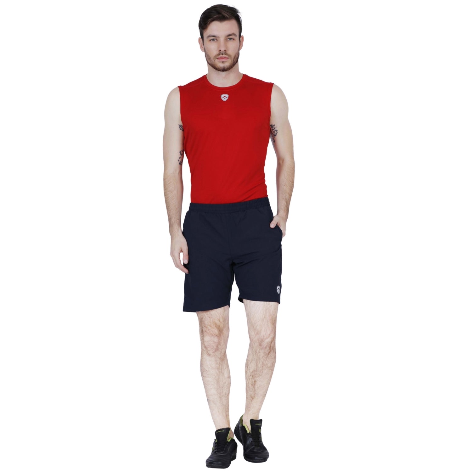 ARMR Mens Navy/ Red SPORT TRAINING SHORTS