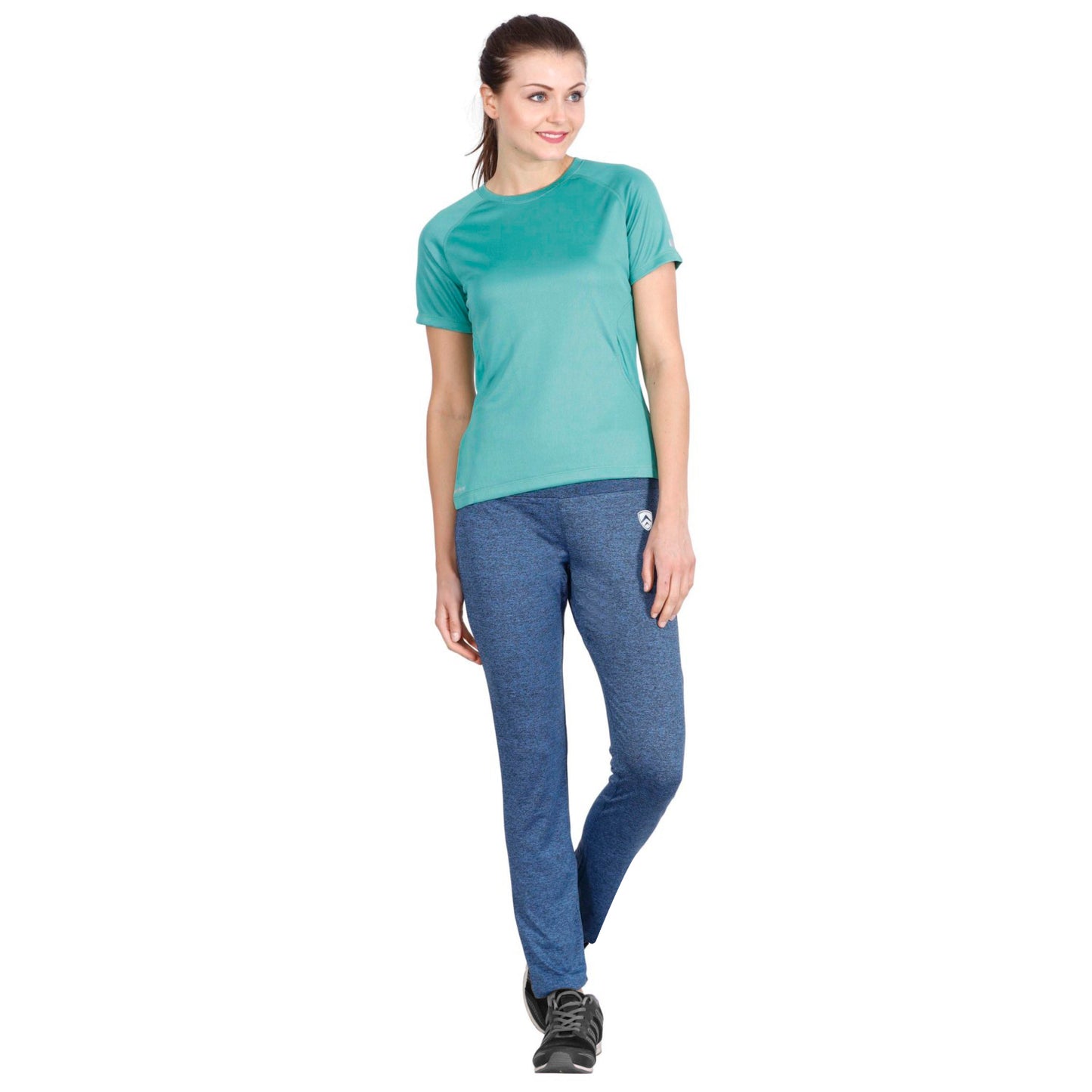 ARMR Women Blue Melange SPORT YOGA PANTS