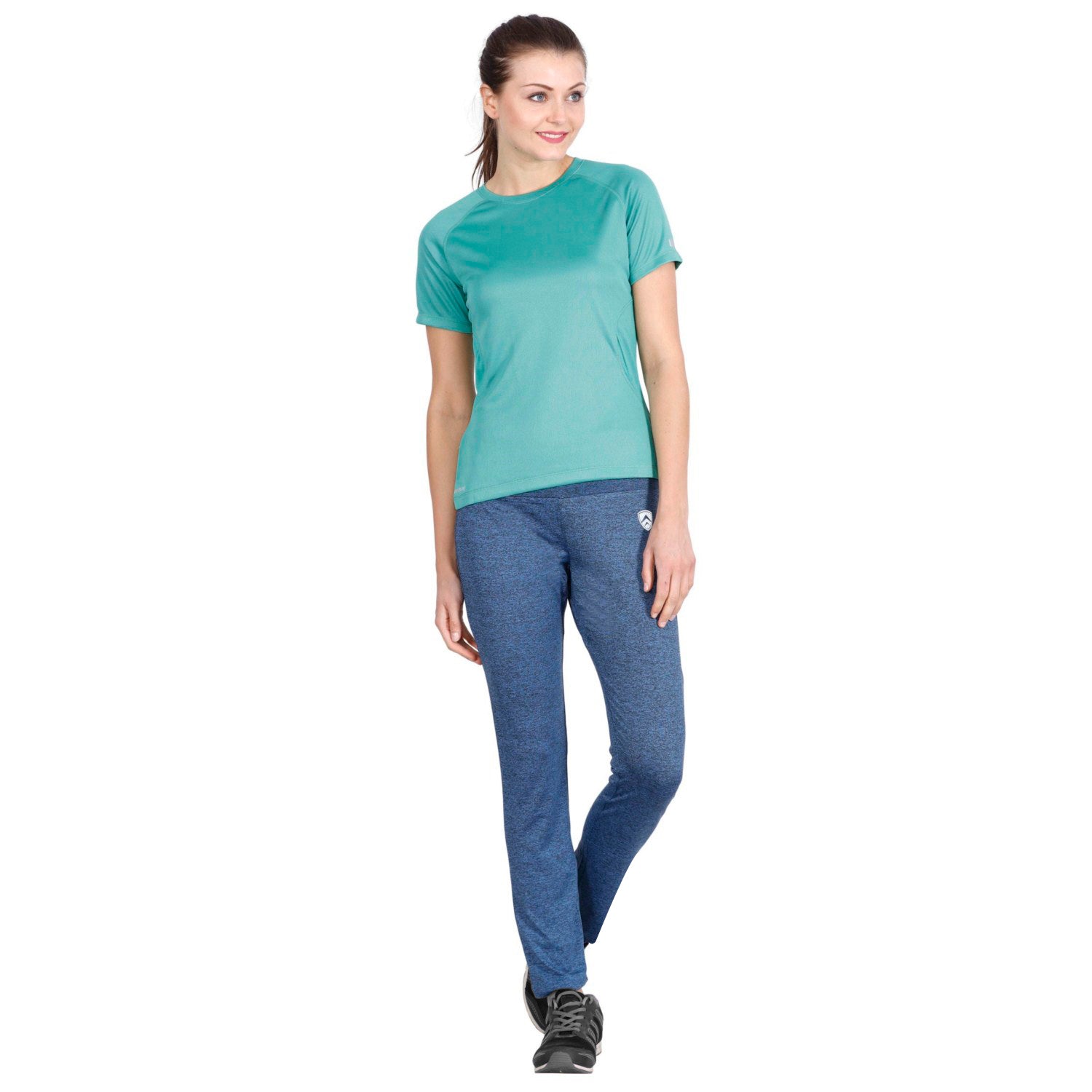 ARMR Women Blue Melange SPORT YOGA PANTS
