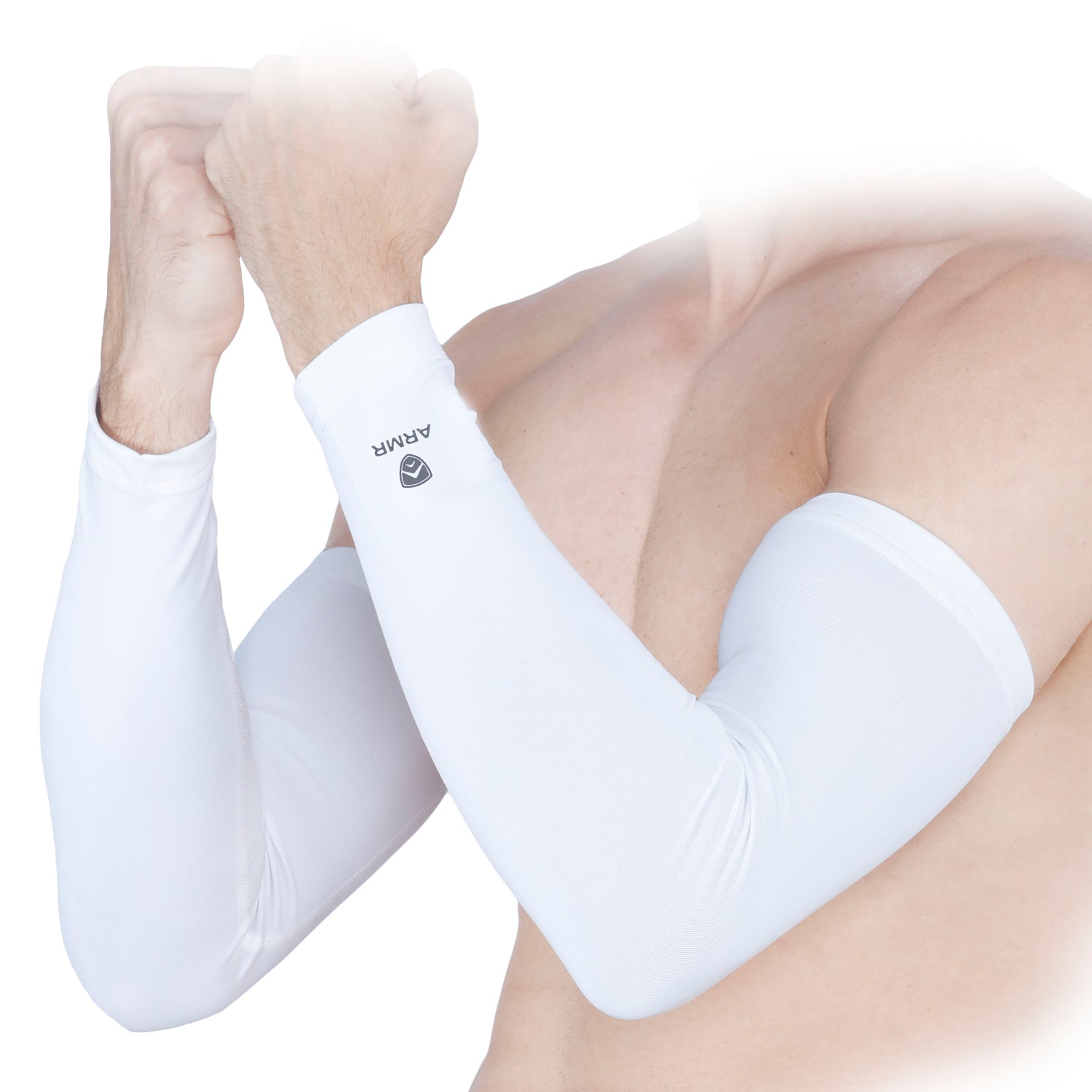 ARMR Unisex Pair of 2 WHITE SKYN Arm Sleeves