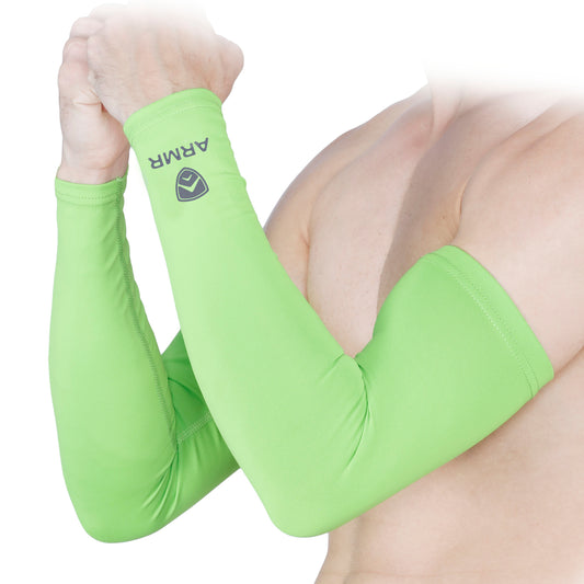 ARMR Unisex Pair of 2 NEON GREEN SKYN Arm Sleeves