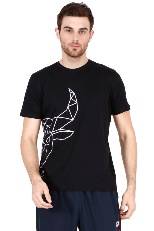 BENGALURU BULLS BLACK PREMIUM HALF-FACE BULL TEE 