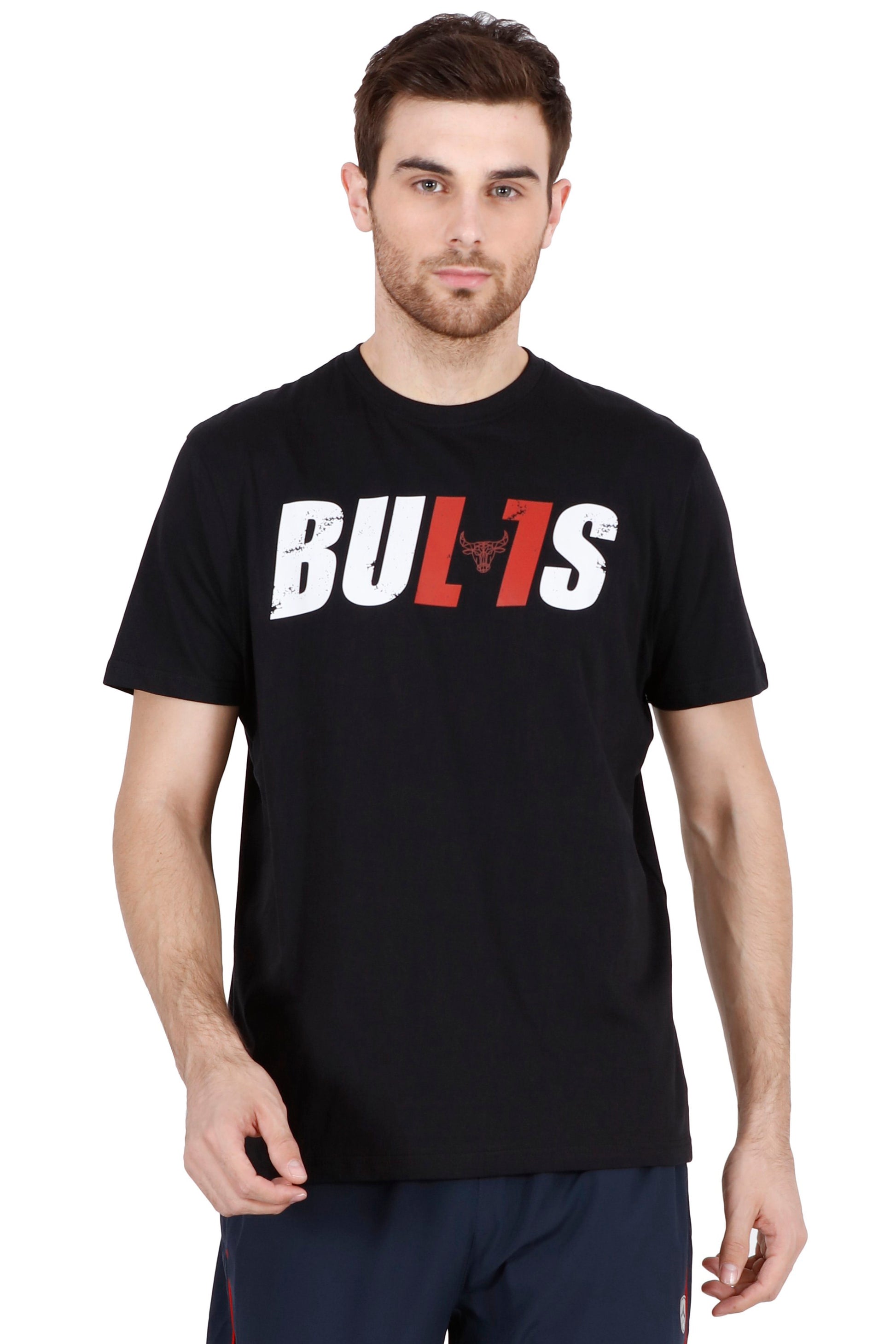 BENGALURU BULLS BLACK PREMIUM BULLS—TEXT TEE 