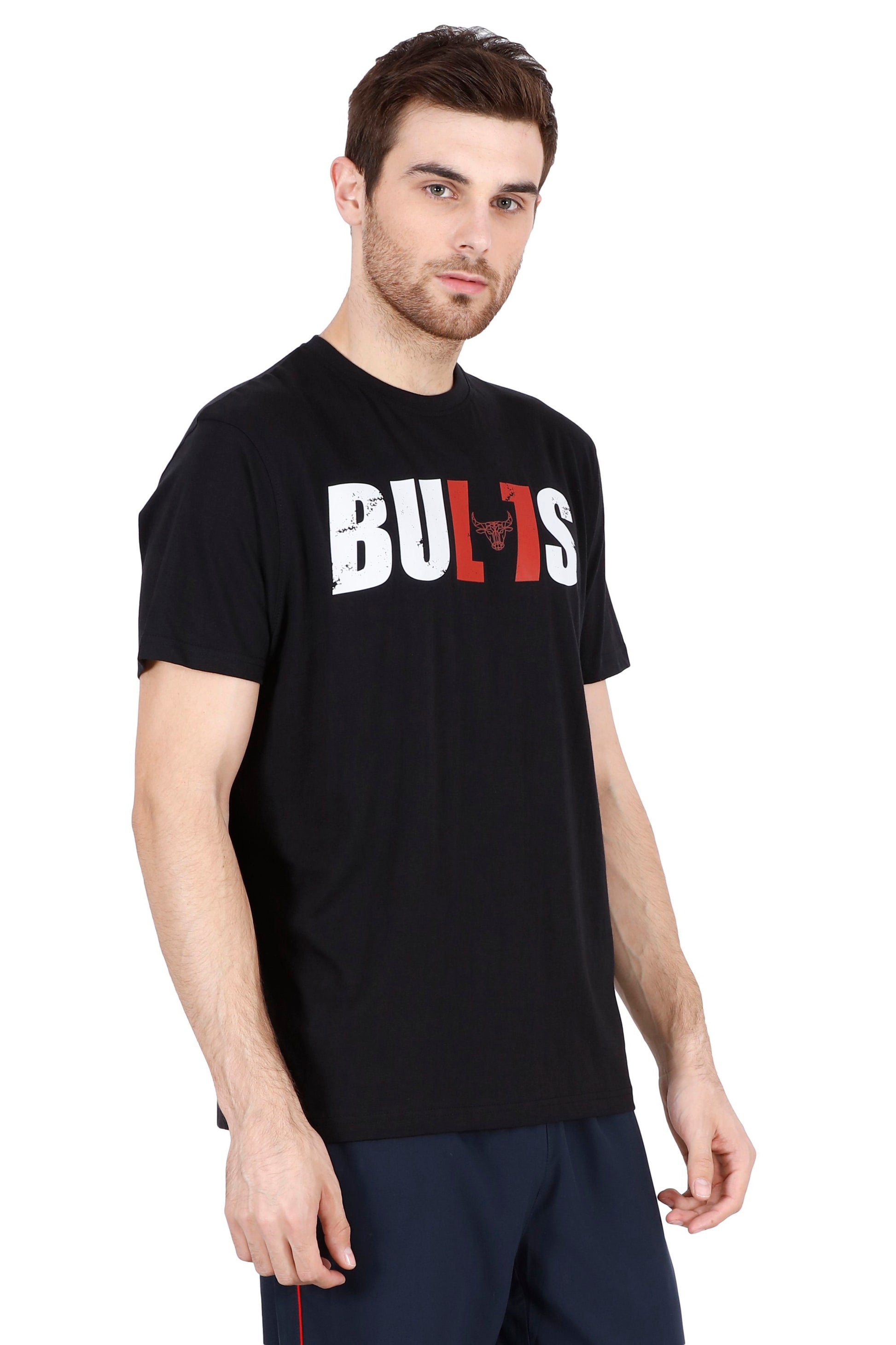 BENGALURU BULLS BLACK PREMIUM BULLS—TEXT TEE 