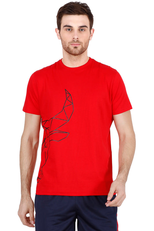 BENGALURU BULLS RED PREMIUM HALF-FACE BULL TEE 