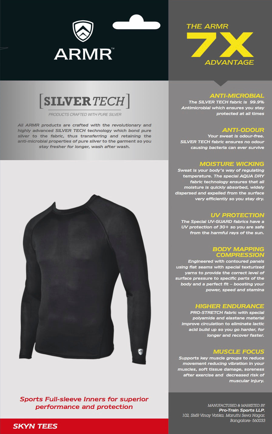 ARMR Unisex BLACK SKYN Full-Sleeve T-shirt